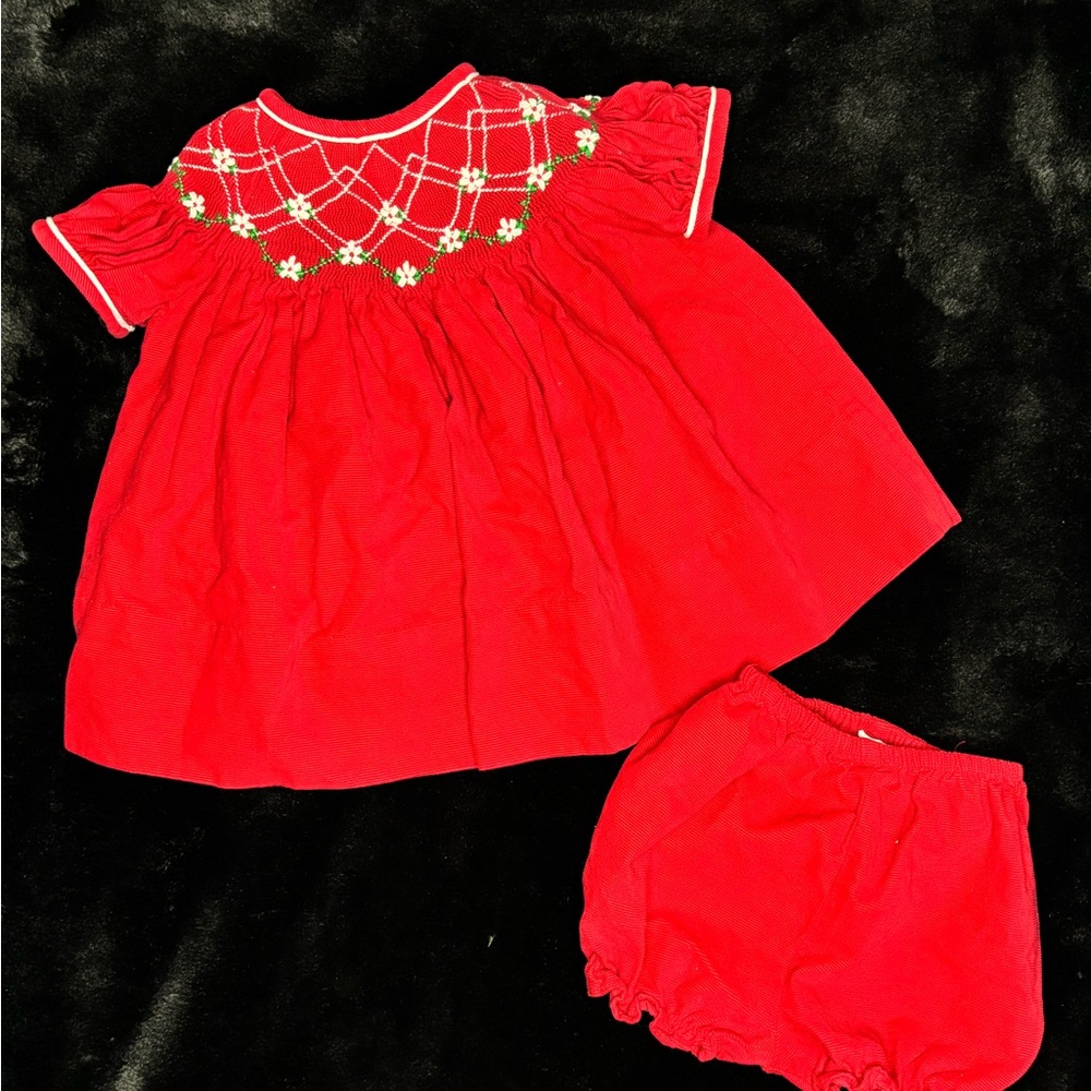Smocked corduroy Christmas set size 3 months